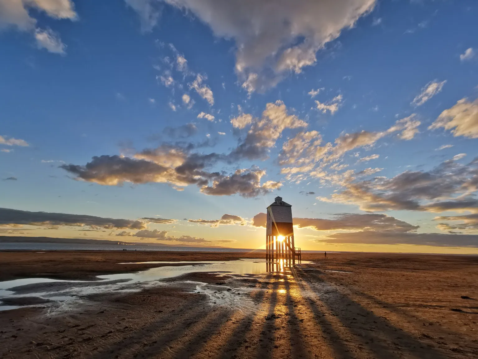 Sunset at Burnham-on-Sea Low Lighthouse on the Somerset coast near Brean