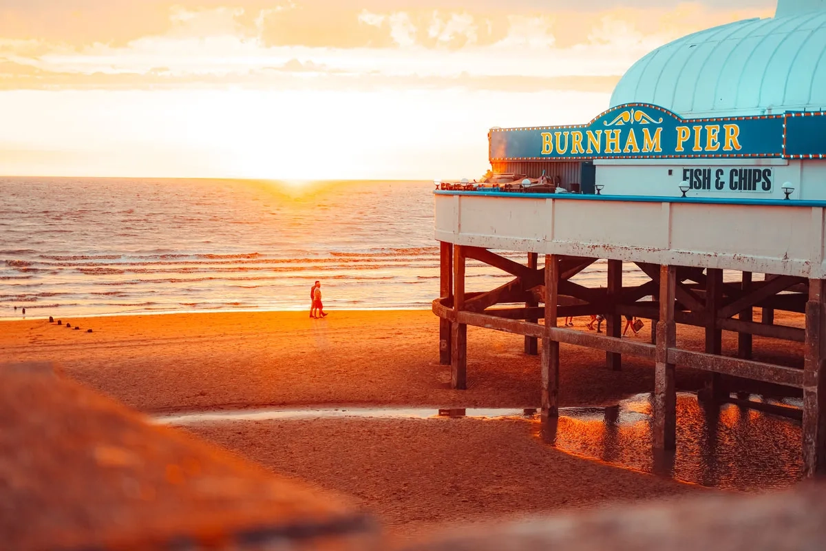 Burnham-on-Sea pier and promenade on the Somerset coast