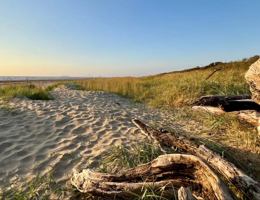 Berrow Beach near Brean on the Somerset coast close to High Beach holiday cottage